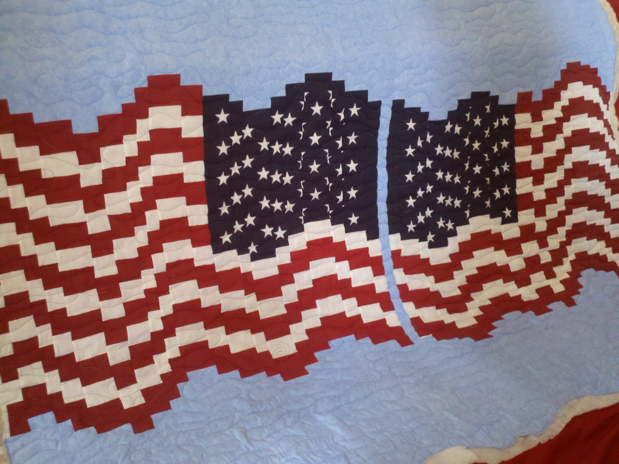 American Flag QOV quilted by Maria Denise Hall