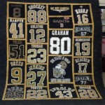 New Orleans Saints players numbers t shirt quilt.