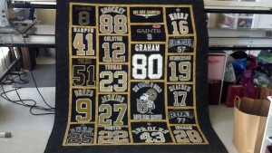 New Orleans Saints players numbers t shirt quilt.